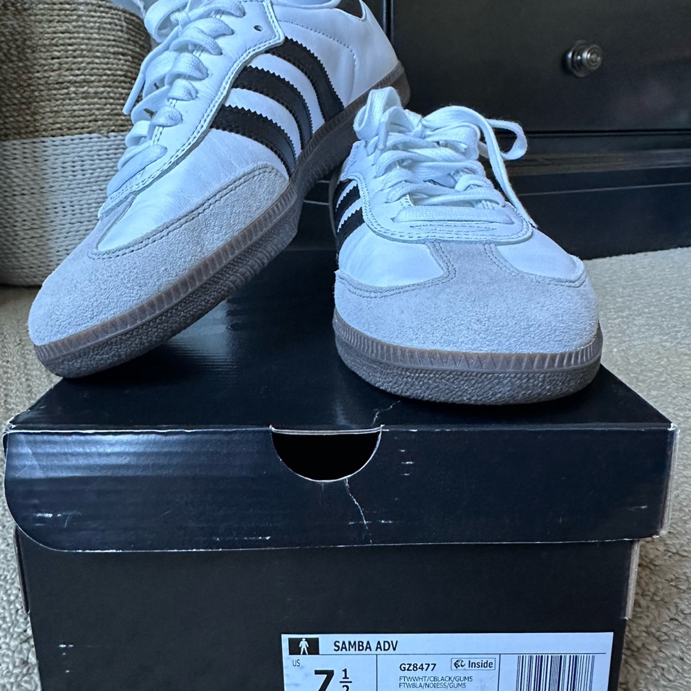 Adidas Samba ADV White and Black Sneakers